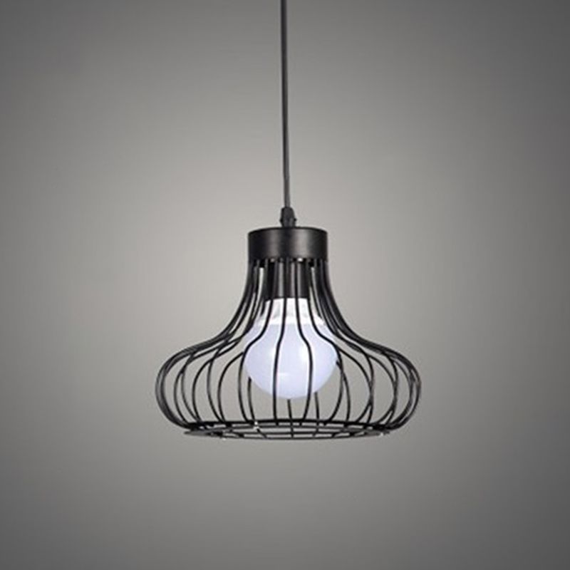 1 Light Oval Pendant Lighting Retro Industrial Style Metal Pendant Ceiling Lights for Restaurant