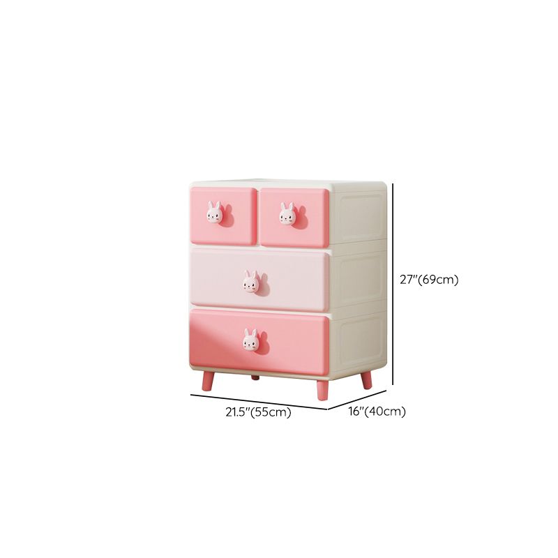 Vertical Kids Nightstand Scandinavian Plastic Nursery Dresser for Bedroom