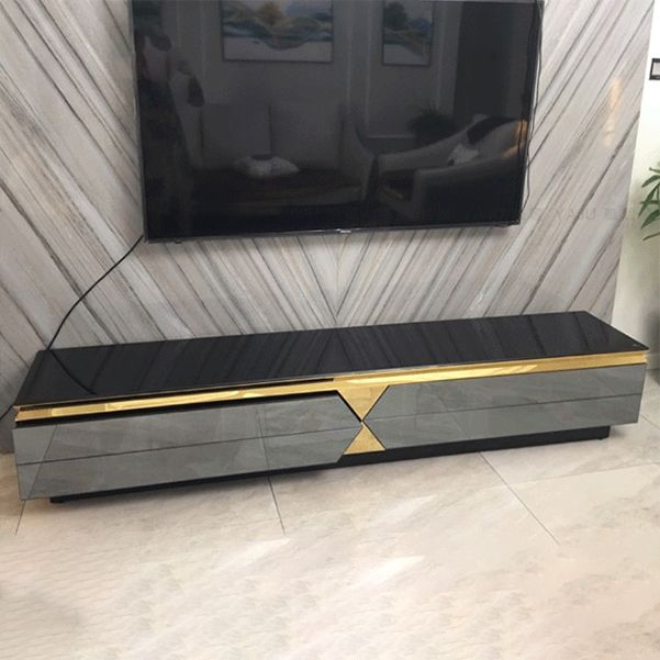 Glam TV Media Console with Drawers Engineered Wood TV Console