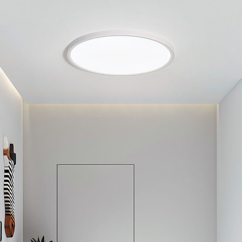 White Acrylic Ceiling Fixture in Modern Minimalist Circular LED Flush Mount for Bedroom