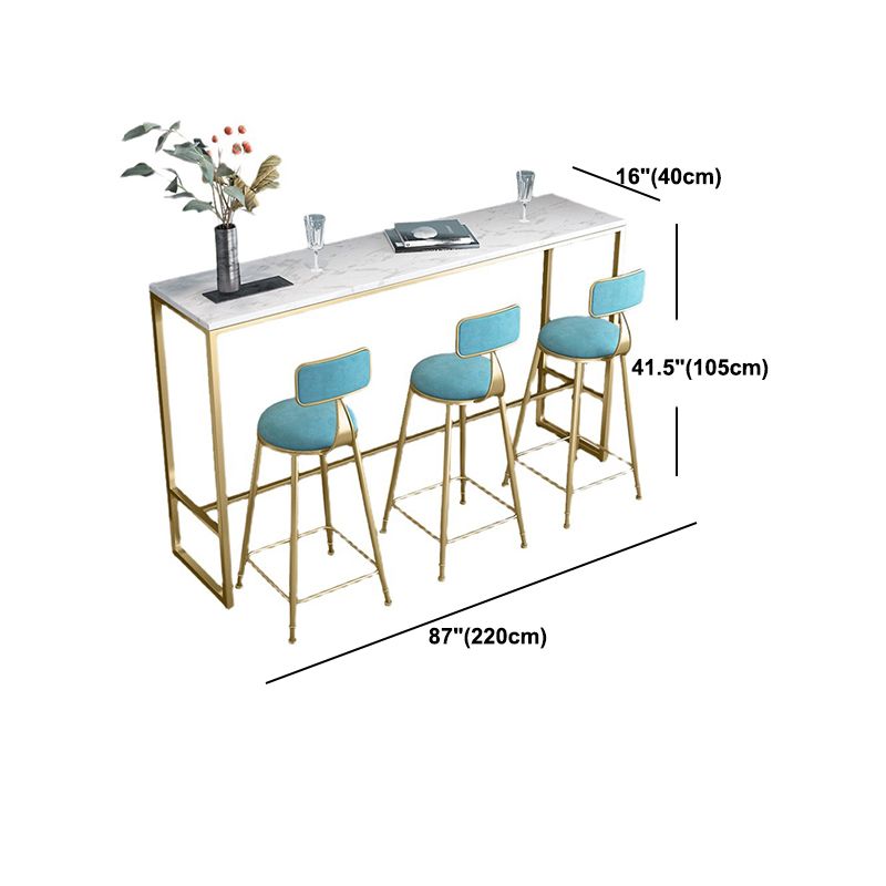 Rectangle Stone Bar Counter Traditional Luxury Bar Counter with Trestle Base