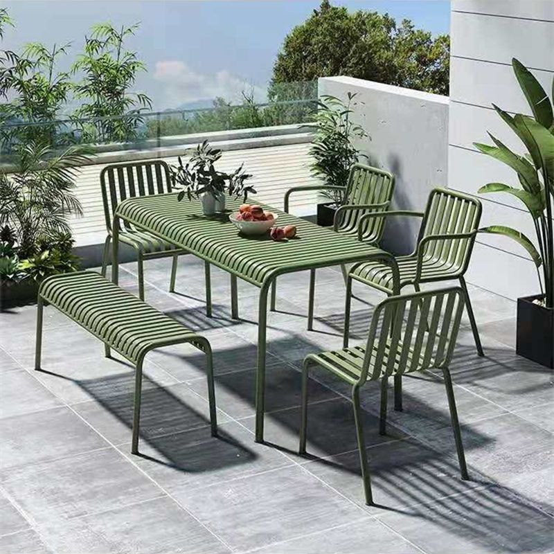 Modern Waterproof Iron Courtyard Table Geometric Outdoor Table