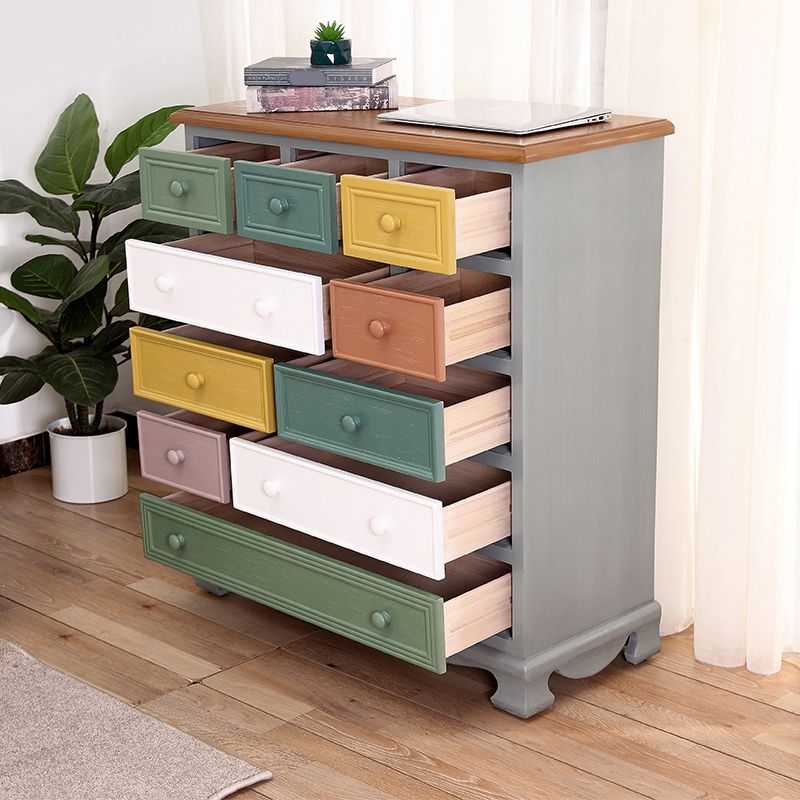 Retro Style Wooden Storage Chest Dresser Bedroom Storage Chest with Drawers