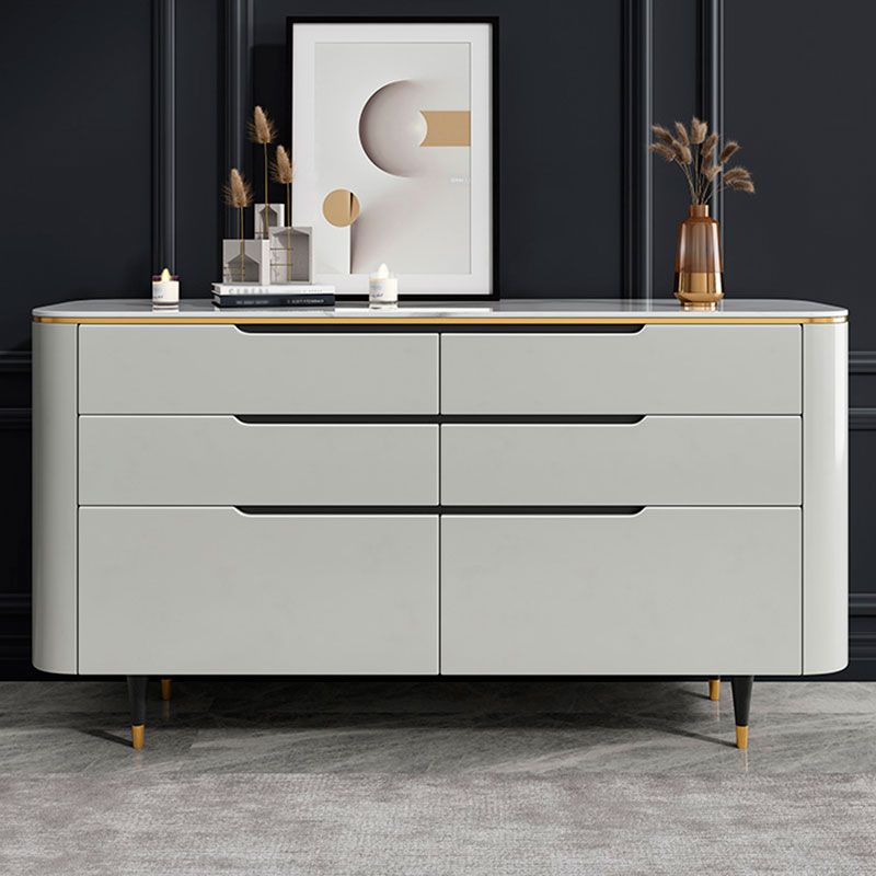 Contemporary Sideboard Stone Storage Sideboard Buffet with Drawers for Dining Room