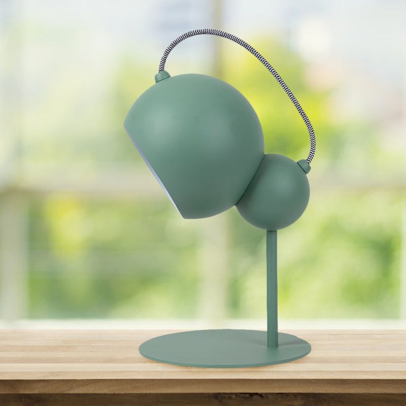 Pink/Yellow/Green Globe Table Lamp Modernist 1 Light Metallic Reading Light with Adjustable Shade for Bedroom