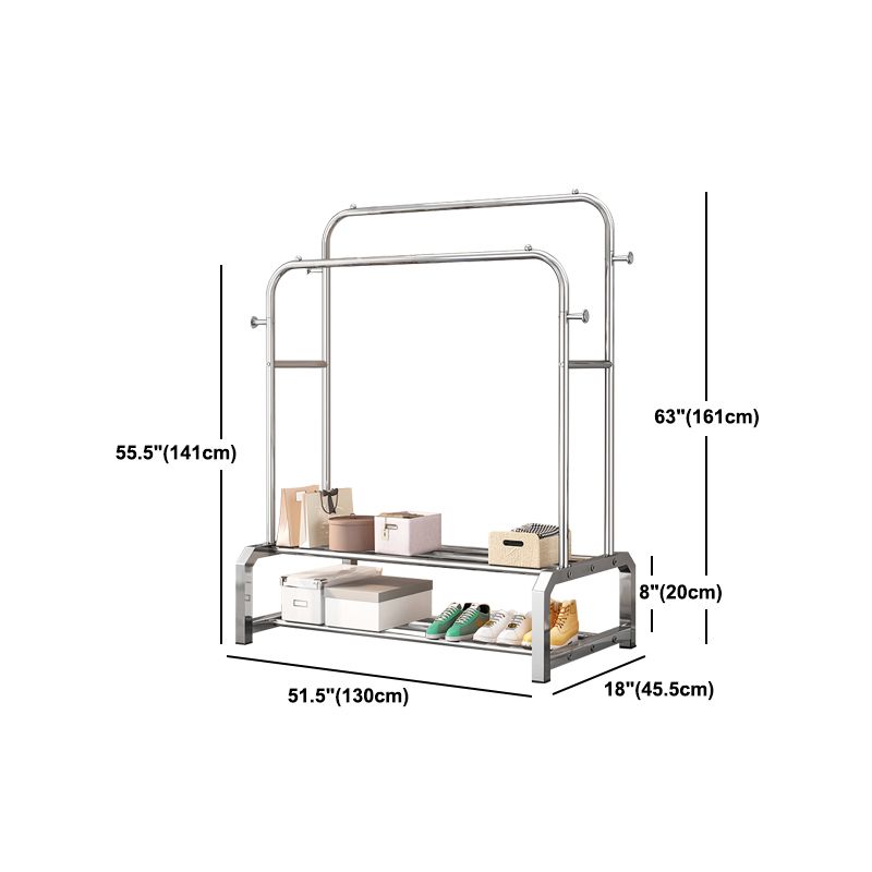 Contemporary Entryway Kit Metal Free Standing Hooks Shelving Included Hall Stand