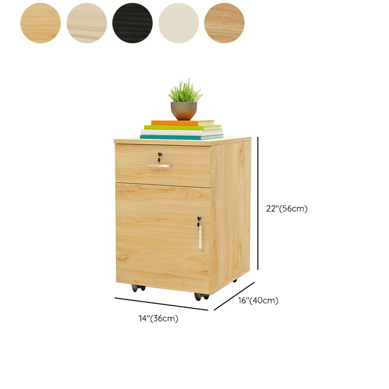 Classic Office Filing Cabinet Wooden File Cabinet with Wheels