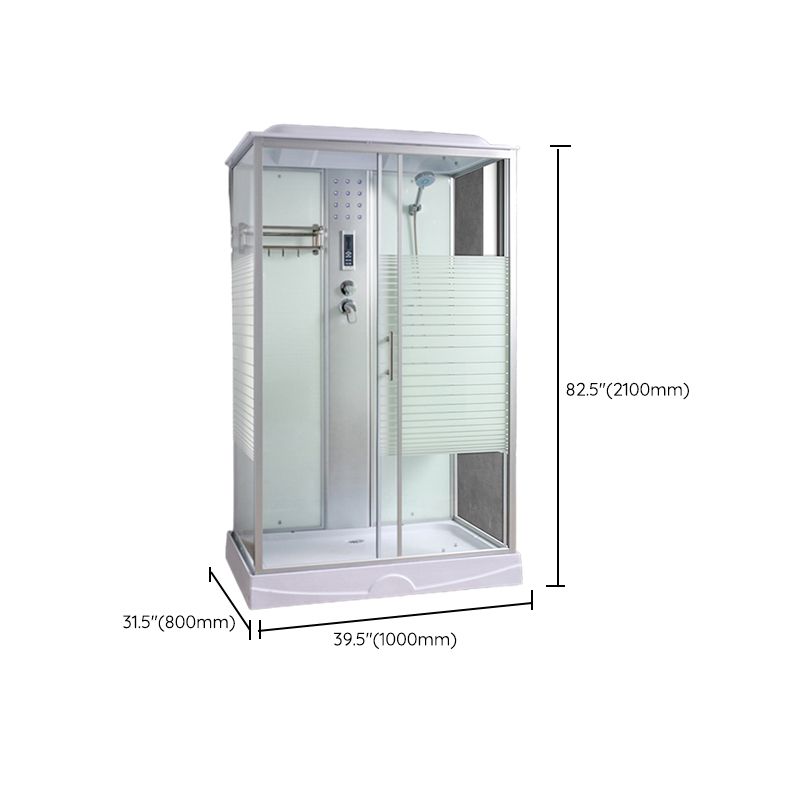 Rectangle Shower Stall Tempered Glass Shower Stall with Towel Bar