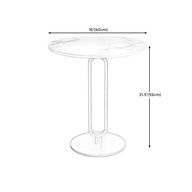 Modern Marble Top End Table Pedestal Round Sofa Side End Table for Living Room