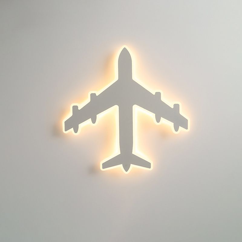 White Airplane LED Ceiling Light in Modern Creative Style Acrylic Flush Mount for Bedroom