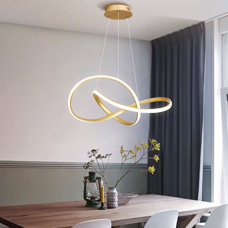 Plafond de style moderne Spiral Plafond Light 1-Light Aluminium Aluminium Éclairage en suspension