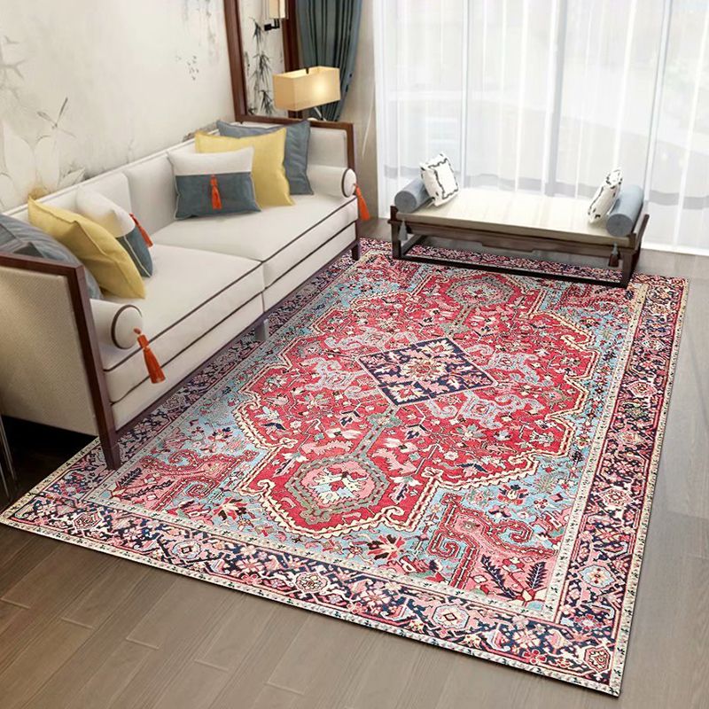 Chic de motif de médaillon Chapeau gris Antique Area Tapis tapis de support sans glissement pour salon