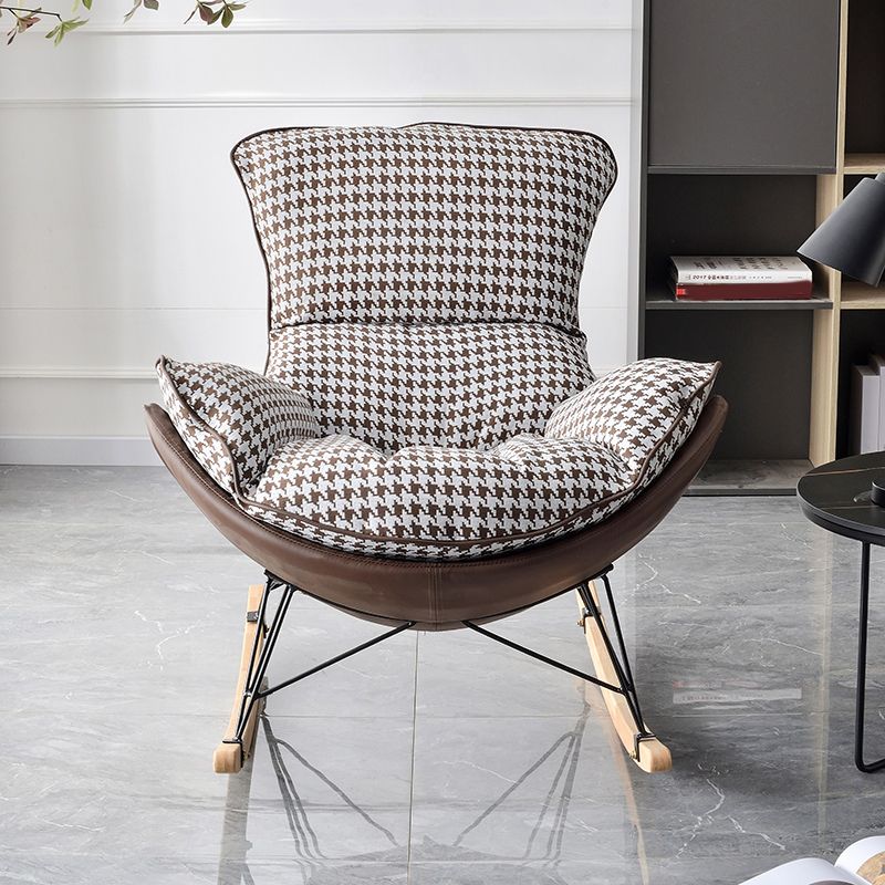 Modern Rocker Chair Upholstered Textured with Light Legs Glider