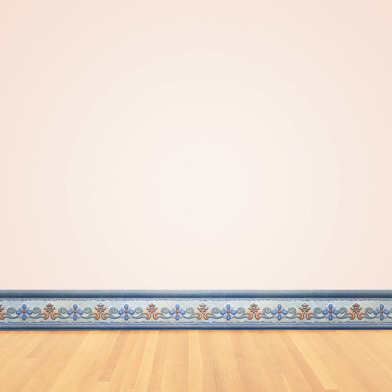 Bohemian Style Flower Wallpaper Border Blue Self-Stick Wall Decor for Living Room