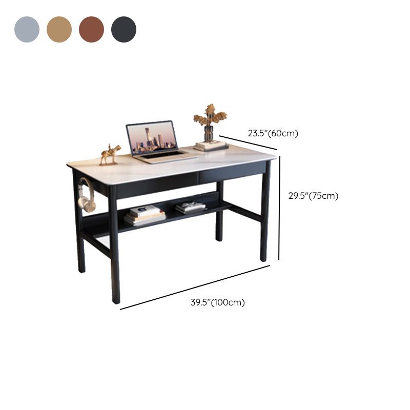 Rectangular Shaped Writing Desk Grey/White/Natural/Black Office Desk with 1/2/3 Drawers