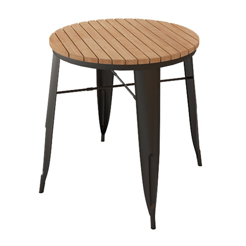 Modern Waterproof Wood Courtyard Table Geometric Outdoor Table