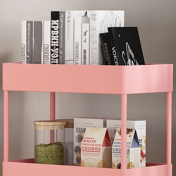 Modern Plastic Bookcase, Geometric Bookshelf with Caster Wheels for Any Room