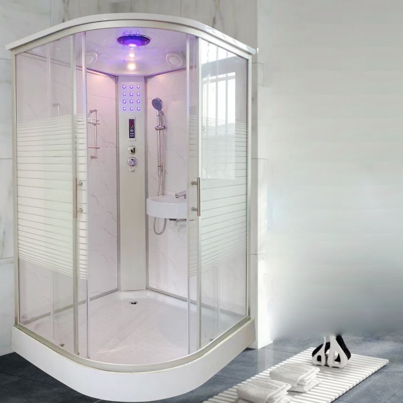 Modern Shower Enclosure Grey Drainer Sliding Door Shower Stall