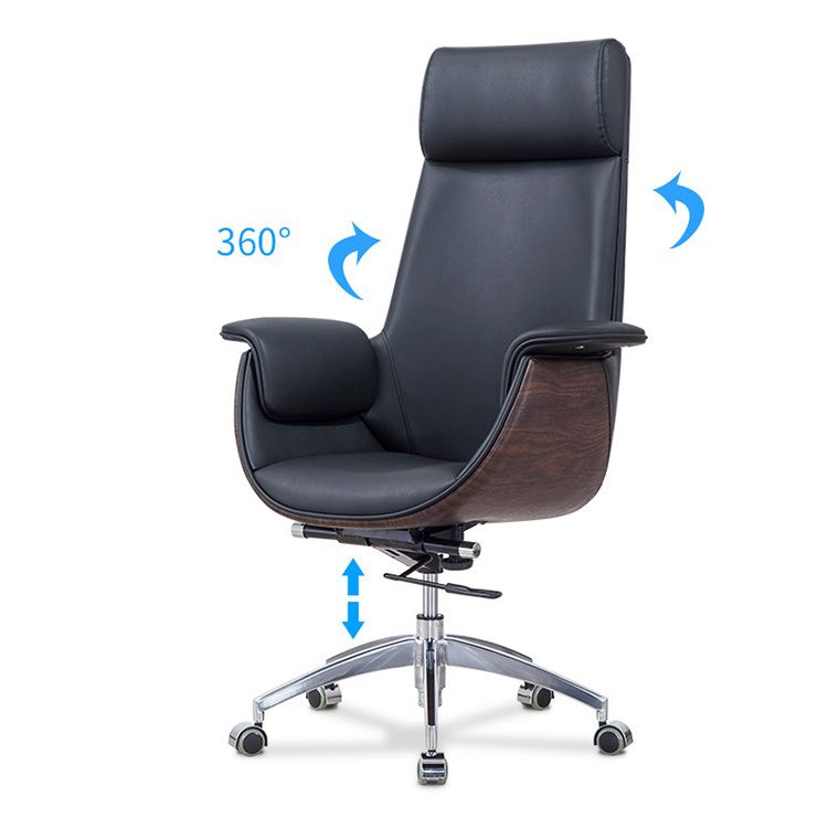 Padded Arms Desk Chair Modern No Distressing Faux Leather Ergonomic Office Chair