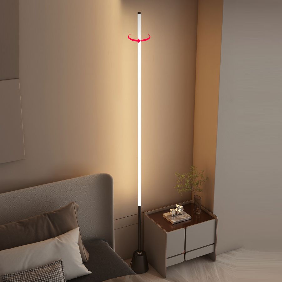 Modern Style Strip Shape Floor Lighting Metal 1 Light Floor Light for Bedside