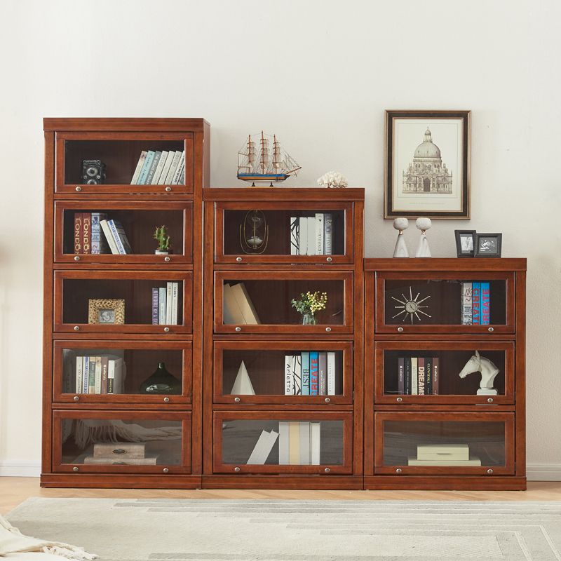 Wooden Closed Back Standard Bookcase Contemporary Cabinet Included Bookshelf