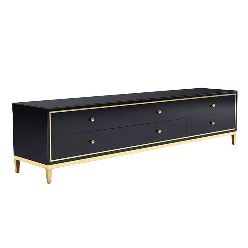 Glass Media Console Glam Media Console TV Stand with Drawers