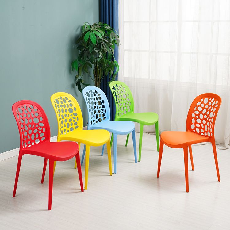 Scandinavian Plastic Side Chair Open Back Kitchen Dining Room Chair