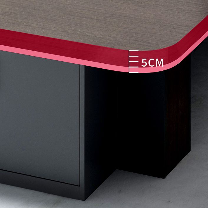 Contemporary Office Desk Black Cable Management Wooden Writing Desk