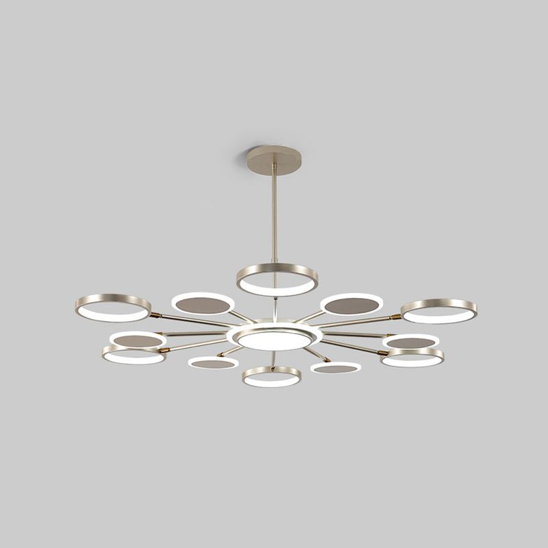 Modern Style Chandelier Lighting Fixtures Round Metal Hanging Chandelier