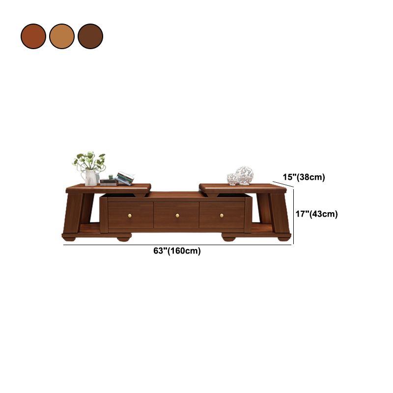 Modern Wood TV Stand Console Open Storage TV Media Stand for Living Room