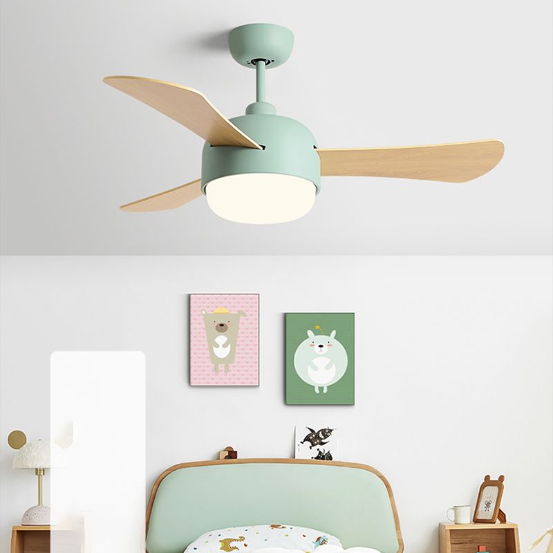 Metal Ceiling Fan Light Modern Style 1 Light Ceiling Fan Lamp for Children's Room