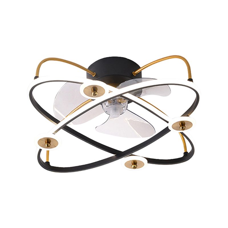 Metal Geometric Shape Ceiling Fans Modern Style Multi Lights Ceiling Fan Lamp Fixture