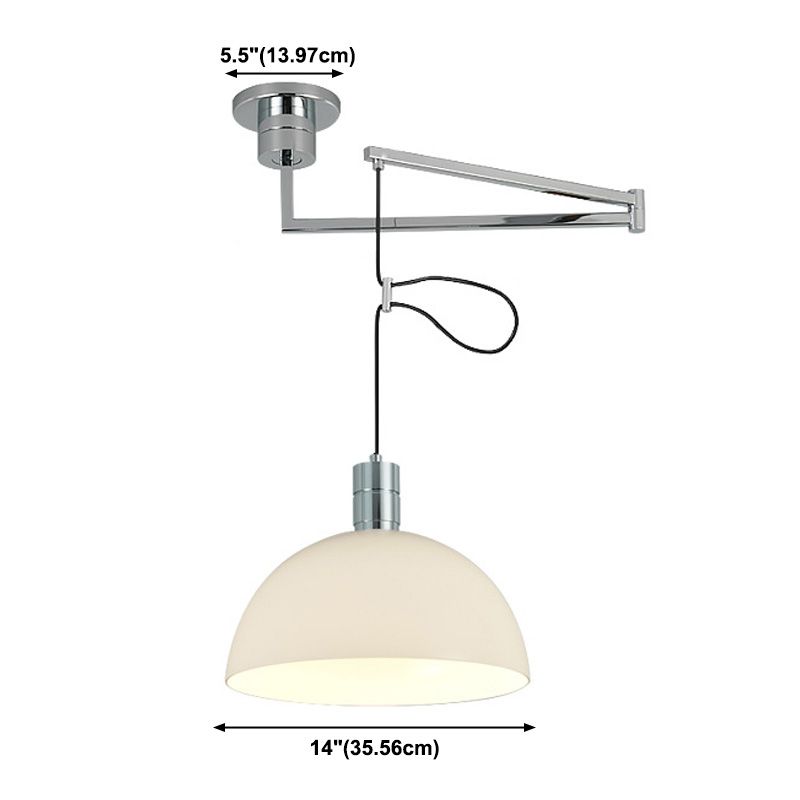 Entrepôt de style bol pendant lampe 1 tête de tête en métal suspendu avec design mobile