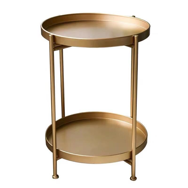 Metal Bedside Cabinet Lower Shelf Accent Night Table for Bedroom