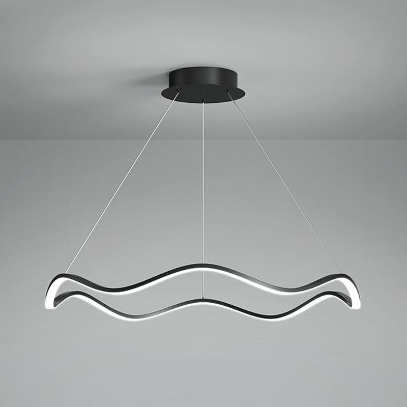 Metal Wave Shape Flush Ceiling Light Modern Style 1 Light Flush Mount Lighting Fixtures