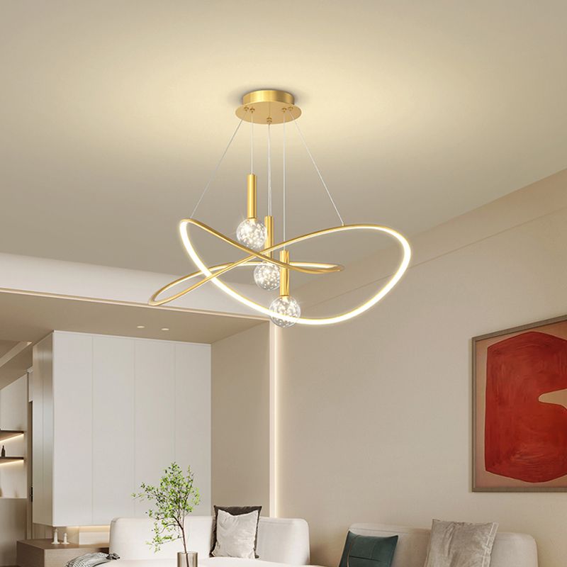 Spherical Shape Metal Pendant Light Fixtures Modern Style 4 Light Hanging Light Fixtures