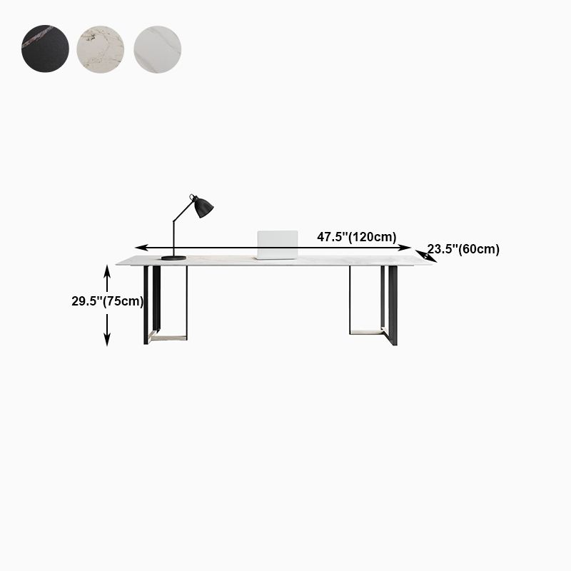 Home Office Sled Writing Desk Industrial Style Stone Writing Desk