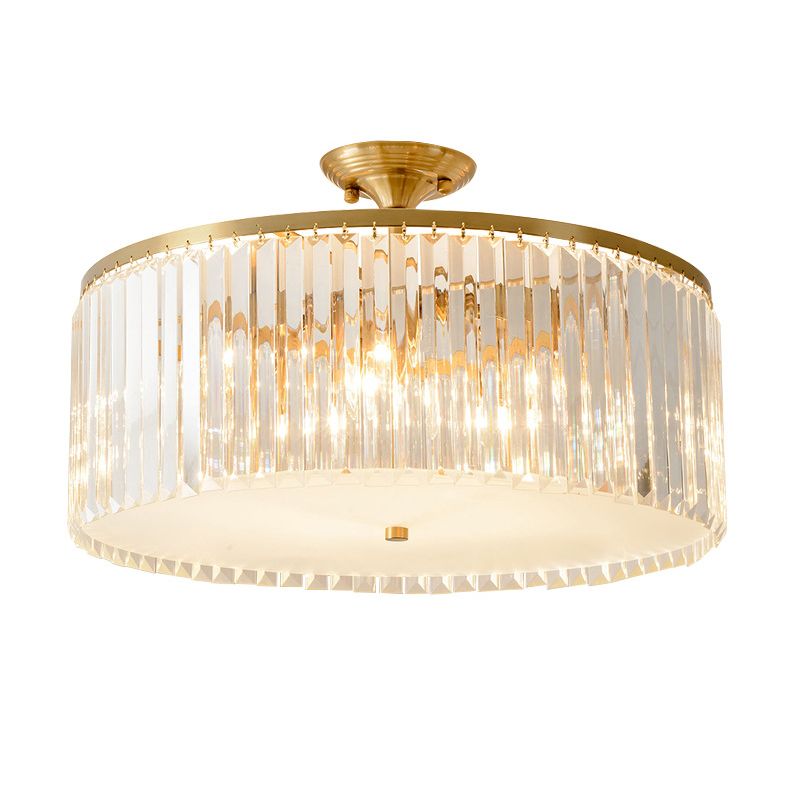 Crystal Geometric Shape Flush Mount Light Modern Multi Lights Flush Ceiling Light in Gold