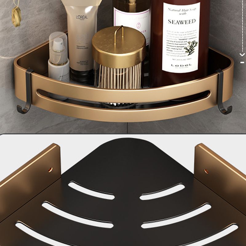 Modernism Bathroom Accessories Hardware Set Black & Golden Bath Shelf/Towel Bar