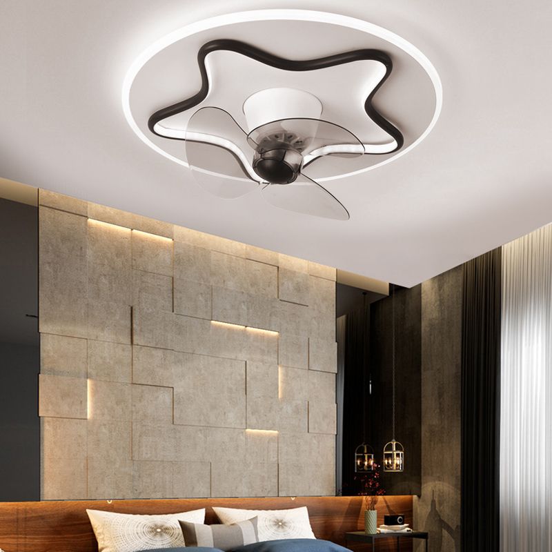 Geometric Shape Metal Ceiling Fans Modern 2-Lights Ceiling Fan Lamp Fixture