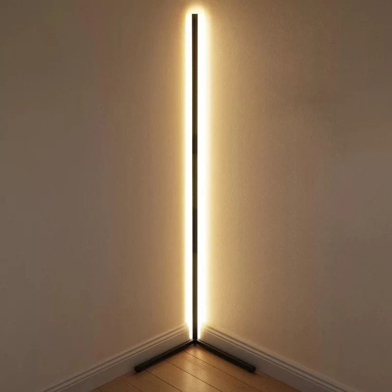 Modern Simplicity LED Floor Lamp Lacquered Iron Linear Floor Lamps with Acrylic Shade