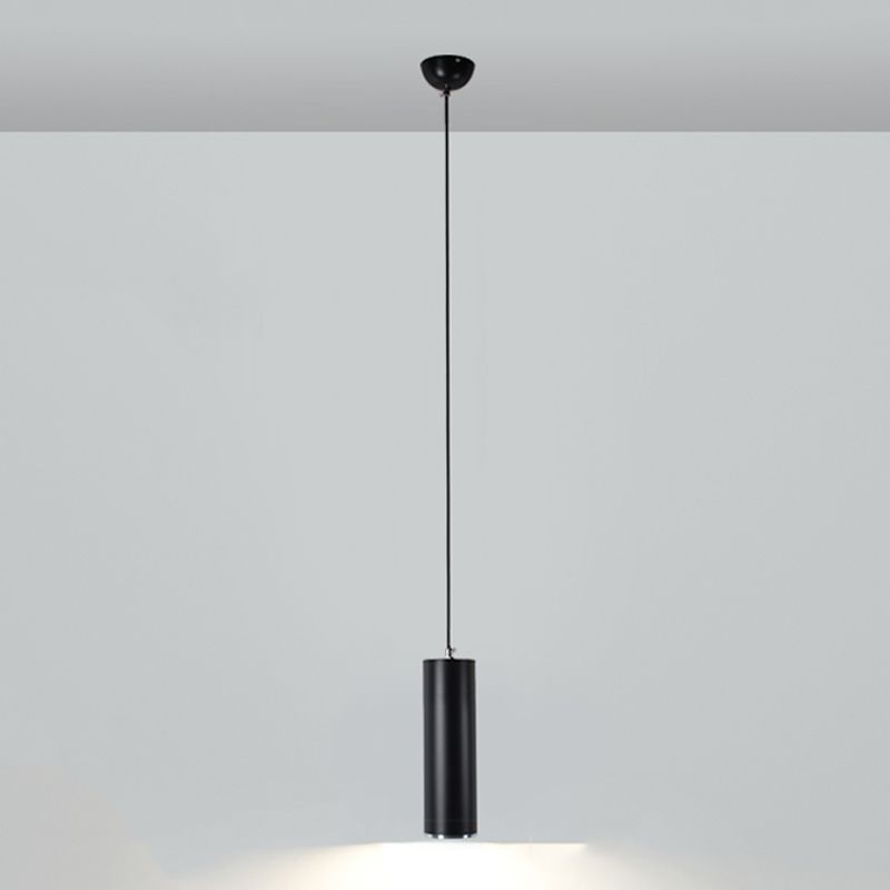 Forme de cylindre Lights Lights Contemporary Metal Pending Lighting Fixtures en noir