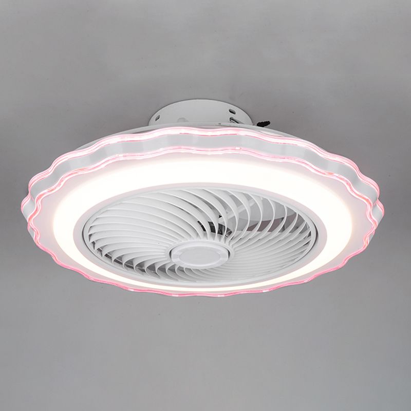 Scalloped Semi Flush Ceiling Fixture Modern Acrylic Bedroom LED Fan Light