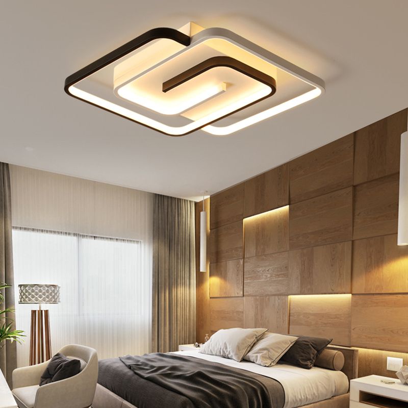 Geometric Flush Mount Lighting Modern Metal Flush Pendant Light