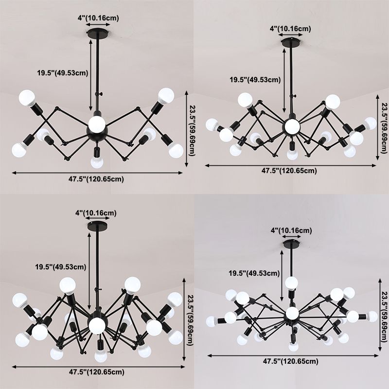 Spinnenkronleuchterbeleuchtung industrielle Multi-Head-Federung Licht für Wohnzimmer