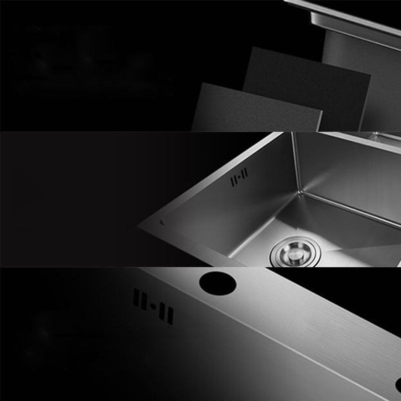 Contemporary Style Kitchen Sink Stainless Steel Kitchen Sink with Drain Strainer Kit