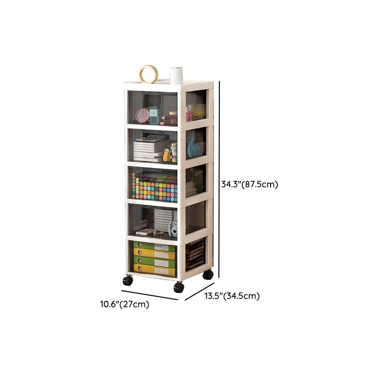 Transparent Vertical Filing Cabinet Modern Plastic Drawers File Cabinet