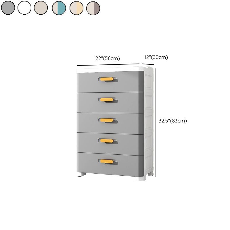 Scandinavian Plastic Vertical Nursery Dresser with Drawers for Bedroom