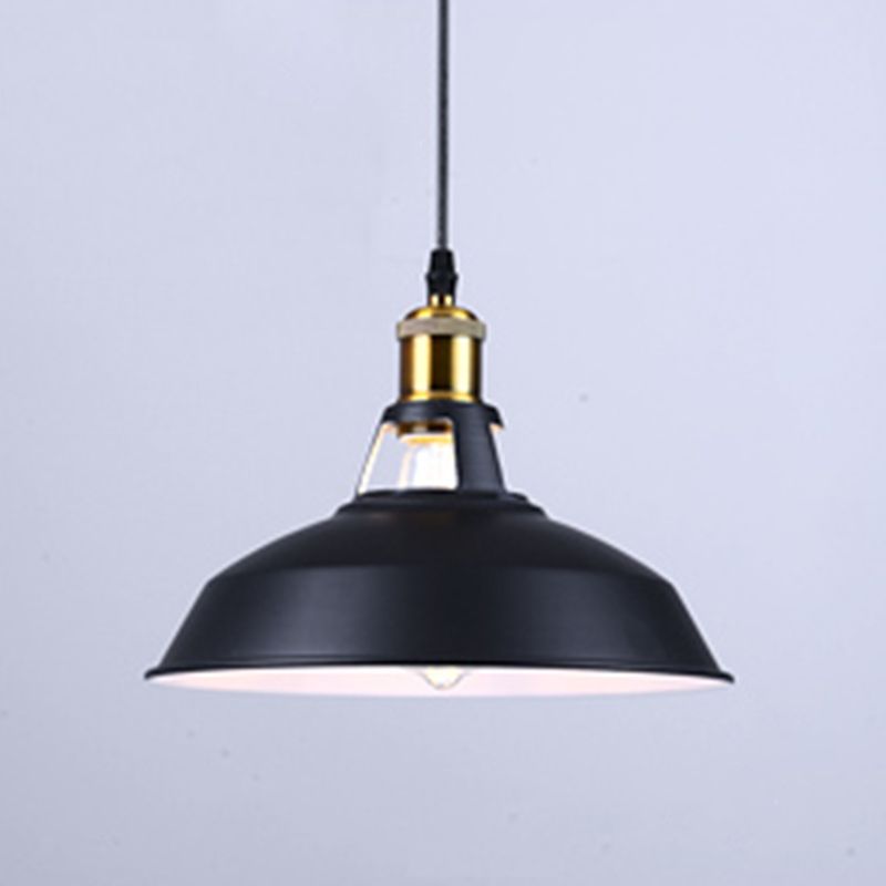 Metal Pendant Lighting Industrial-Style Black Shaded Restaurant Hanging Ceiling Light