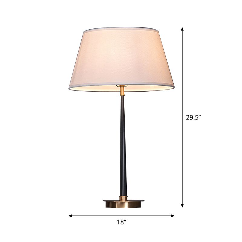 Conical Frustum Night Lamp Simplicity Fabric Single Black Table Light for Bedroom